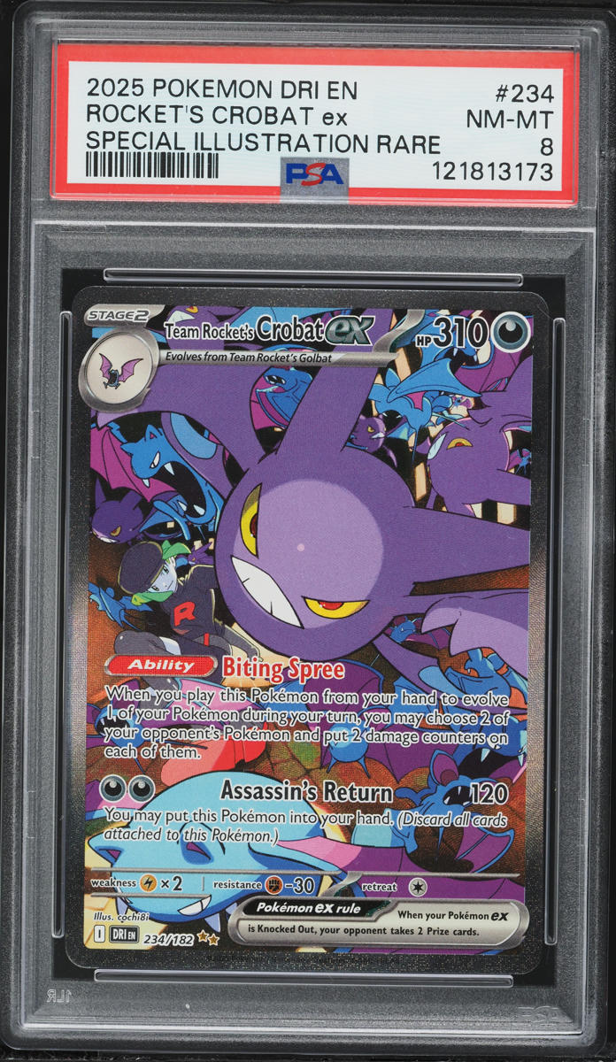 2025 Pokemon Scarlet & Violet Destined Rivals SIR Rocket's Crobat Ex #234 PSA 8 NM-MT