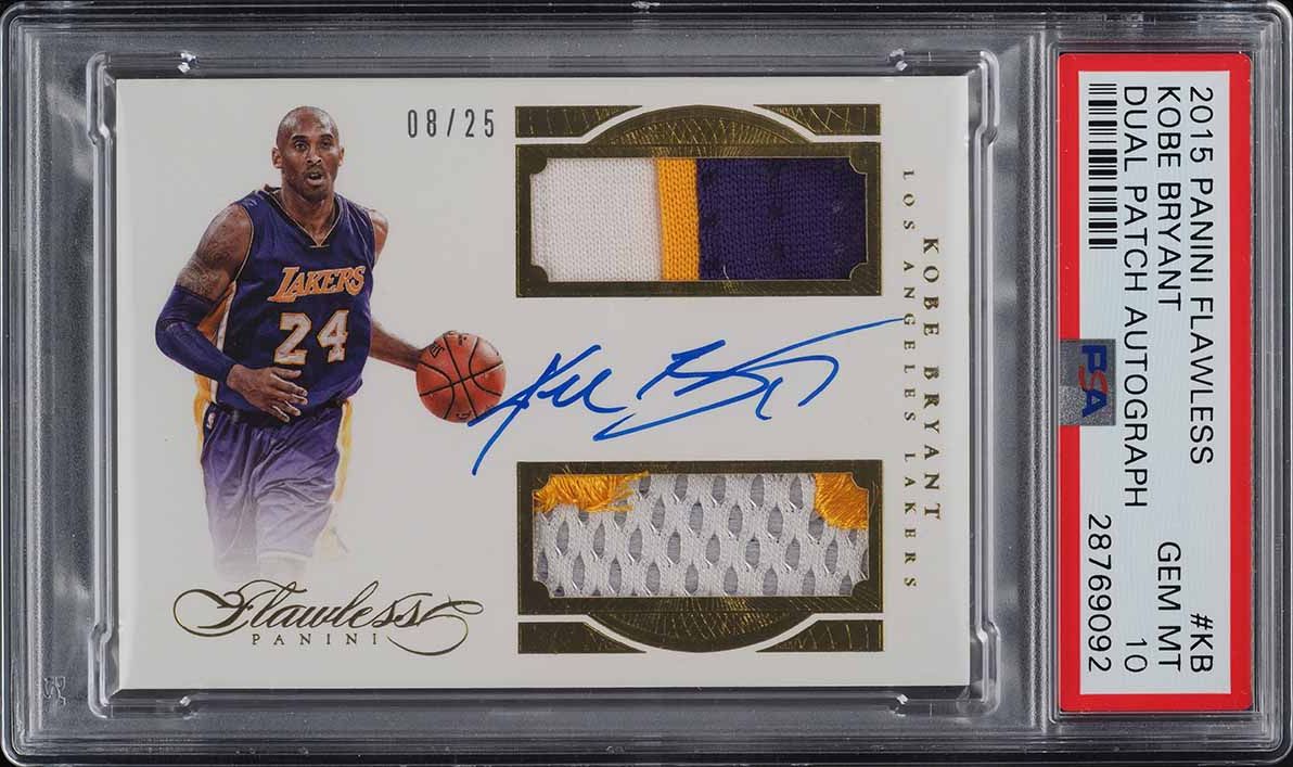 2015 Panini Flawless Dual Kobe Bryant PATCH AUTO JSY #08/25 #KB