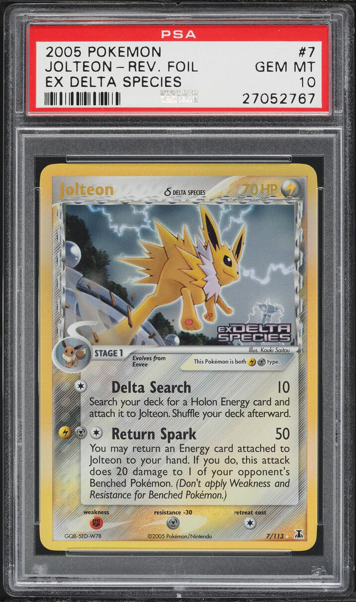 2005 Pokemon EX Delta Species Reverse Holo Jolteon #7 PSA 10 GEM MINT