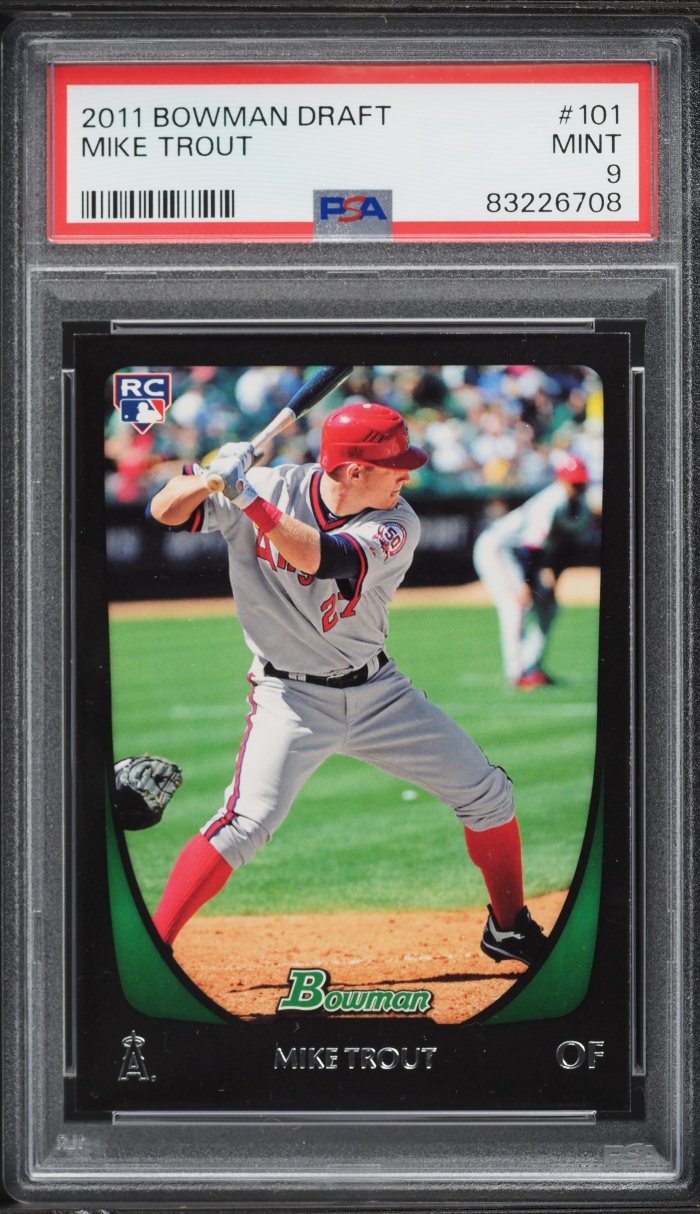 2011 Bowman Draft Mike Trout ROOKIE #101 PSA 9 MINT