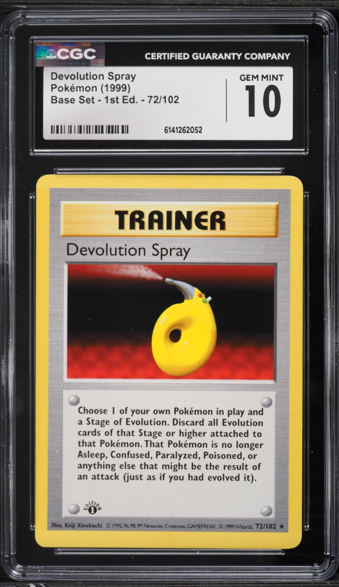1999 Pokemon Base Set Shadowless 1st Edition Devolution Spray #72 CGC 10 GEM MINT