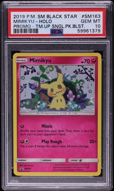2019 Pokemon Sun & Moon Black Star Promo Team Up Holo Mimikyu #SM163 PSA 10 GEM MINT