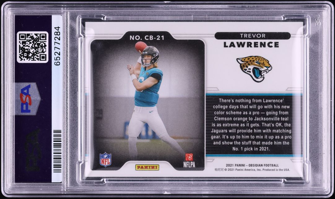 2021 Panini Obsidian Color Blast Black Trevor Lawrence ROOKIE #CB-21 PSA 10 GEM