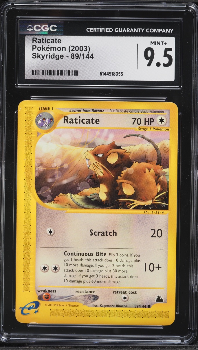2003 Pokemon Skyridge Raticate #89 CGC 9.5 MINT+