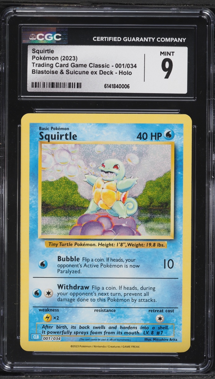 2023 Pokemon TCG Classic Collection Holo Squirtle #1 CGC 9 MINT