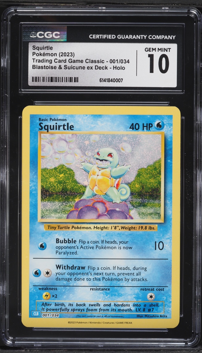 2023 Pokemon TCG Classic Collection Holo Squirtle #1 CGC 10 GEM MINT