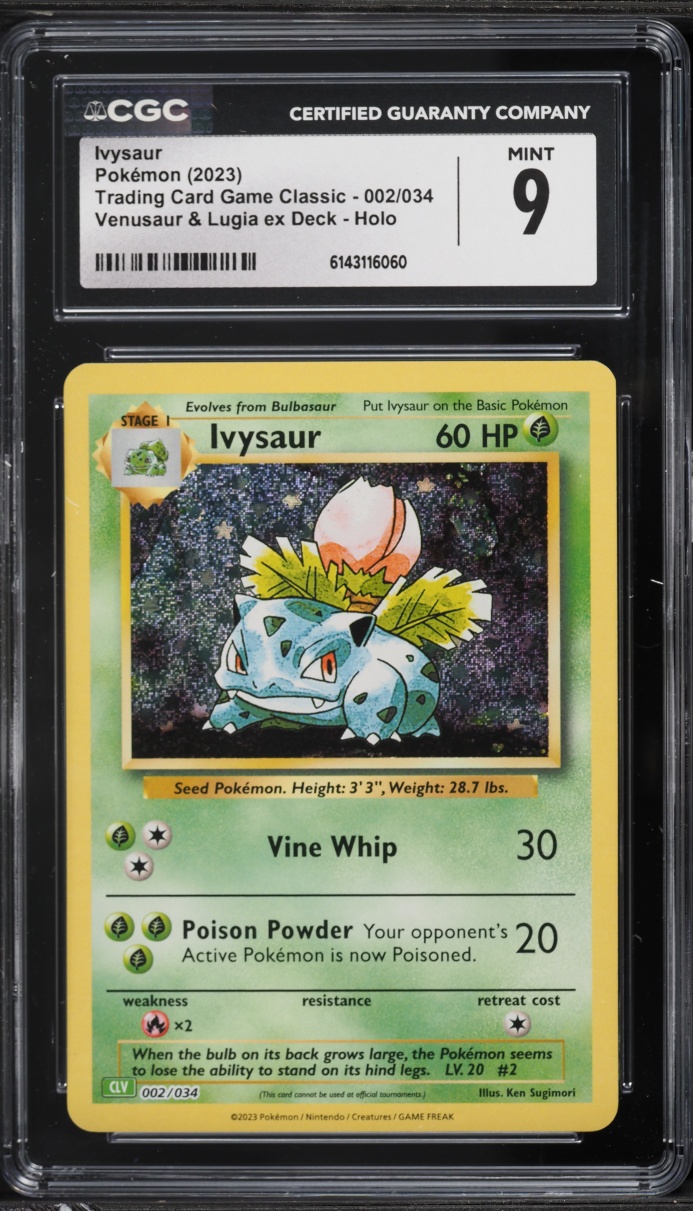 2023 Pokemon TCG Classic Collection Holo Ivysaur #2 CGC 9 MINT