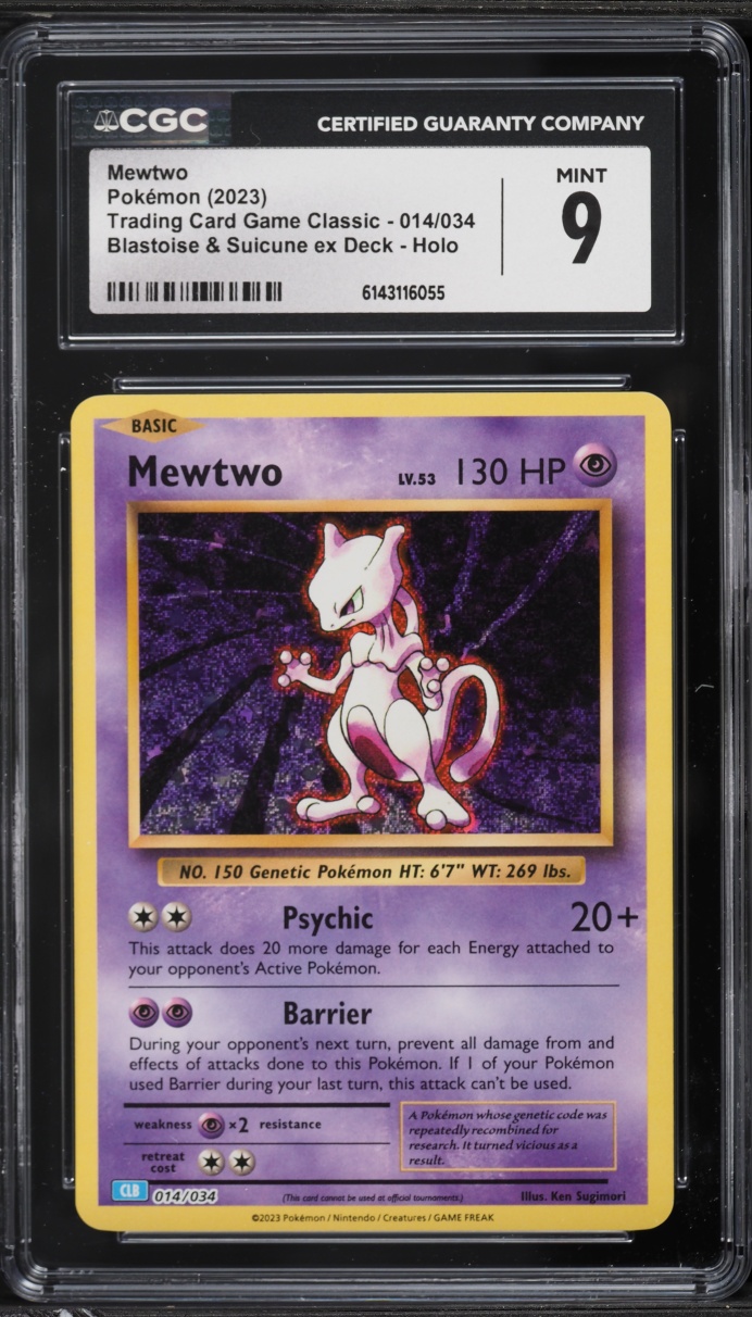 2023 Pokemon TCG Classic Collection Holo Mewtwo #14 CGC 9 MINT