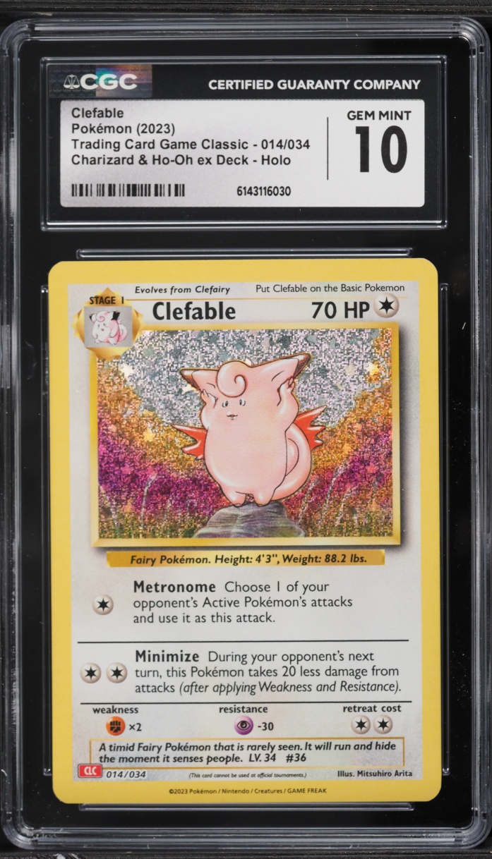 2023 Pokemon TCG Classic Collection Holo Clefable #14 CGC 10 GEM MINT