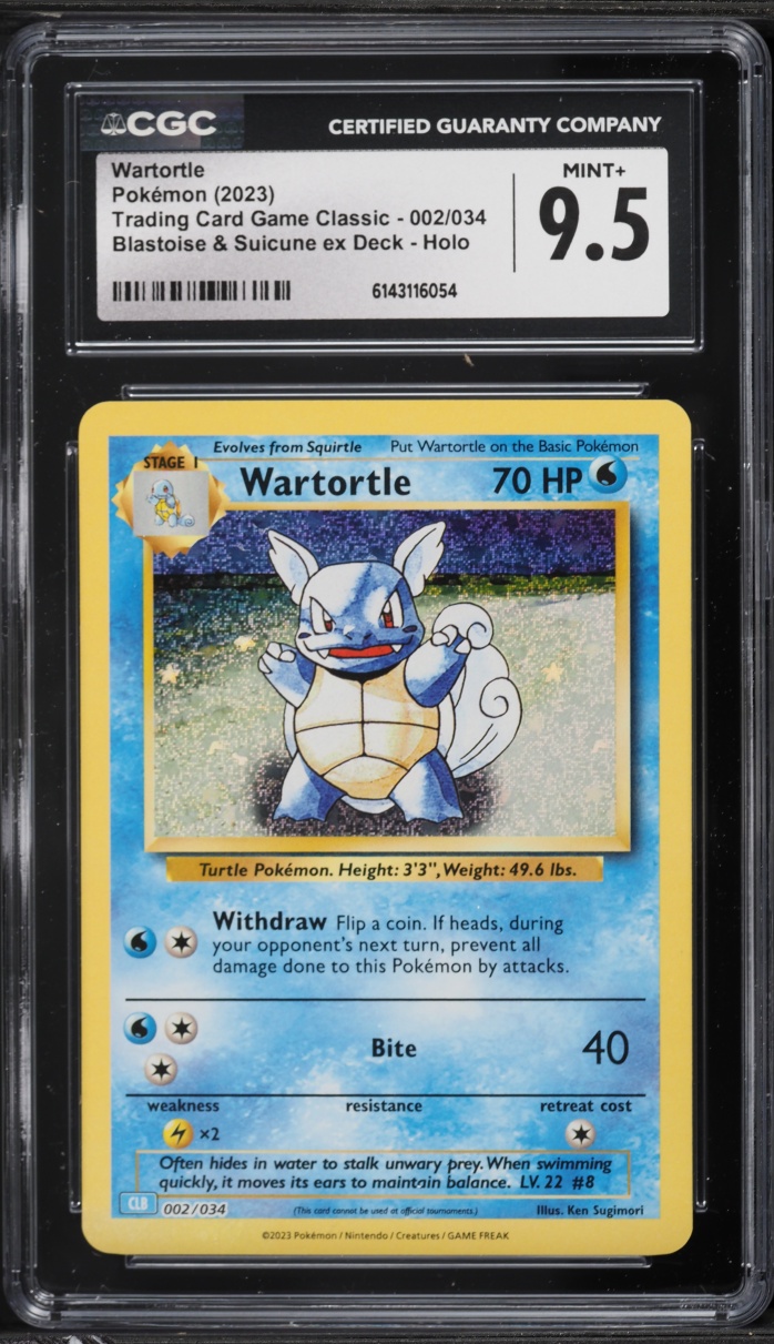 2023 Pokemon TCG Classic Collection Holo Wartortle #2 CGC 9.5 MINT+