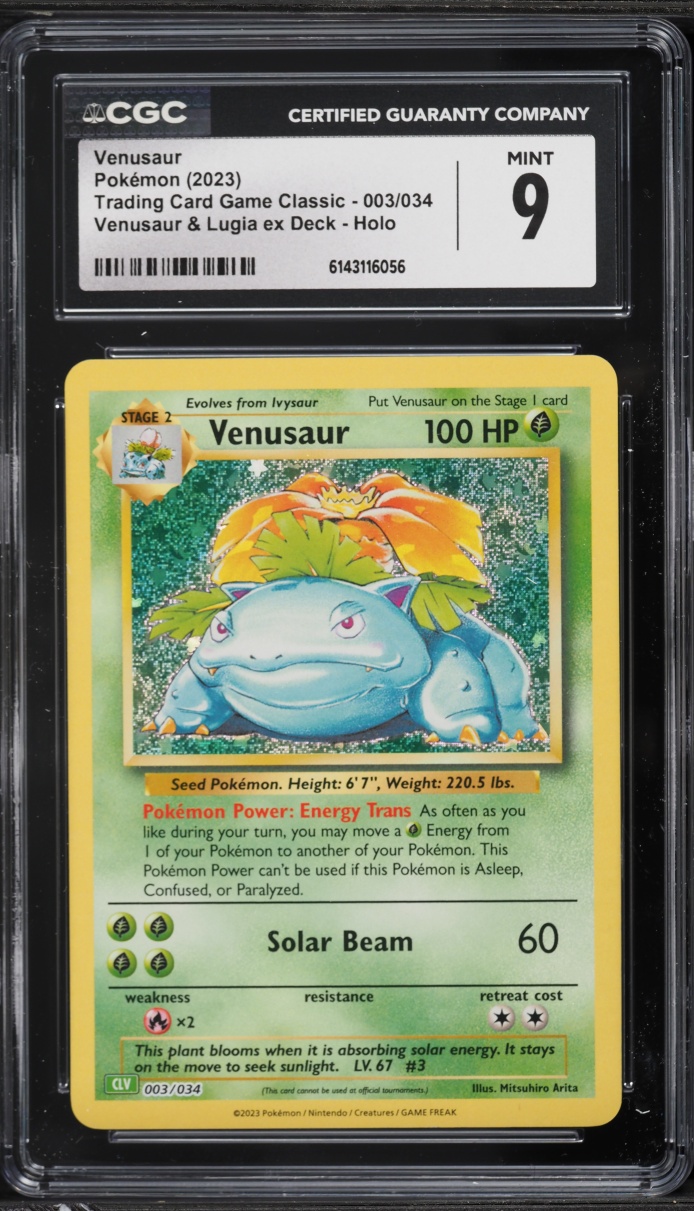 2023 Pokemon TCG Classic Collection Holo Venusaur #3 CGC 9 MINT