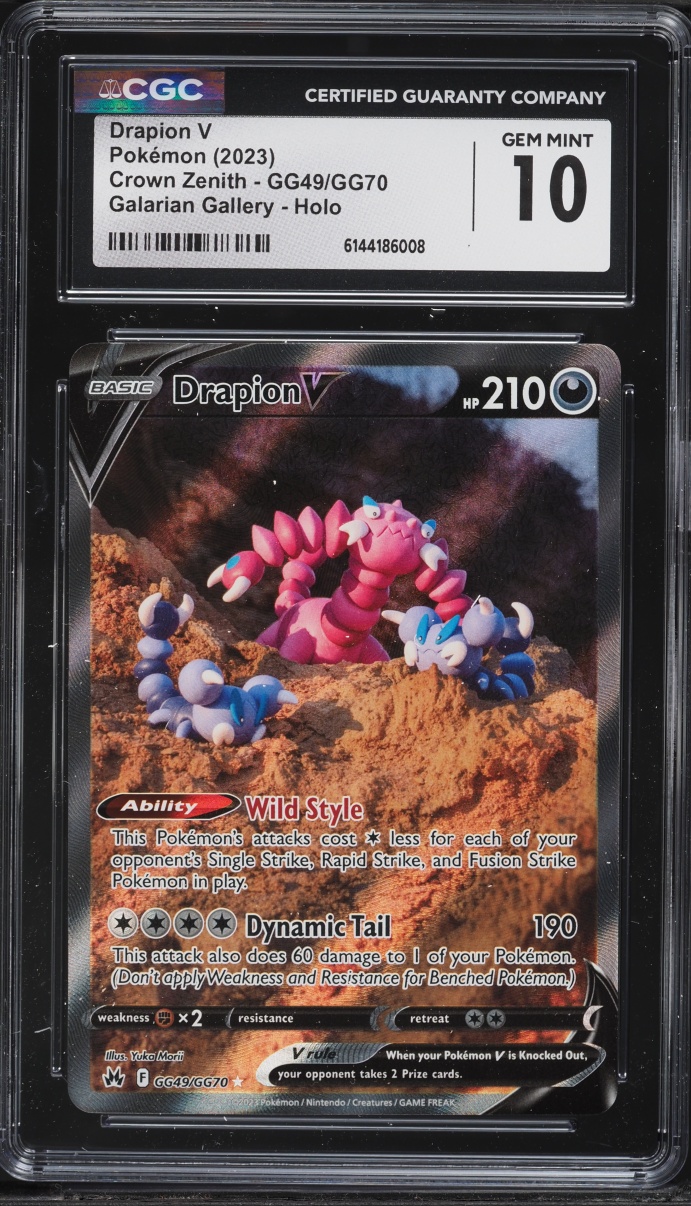 2023 Pokemon Sword & Shield Crown Zenith Alt Art Drapion V #GG49 CGC 10 GEM MINT