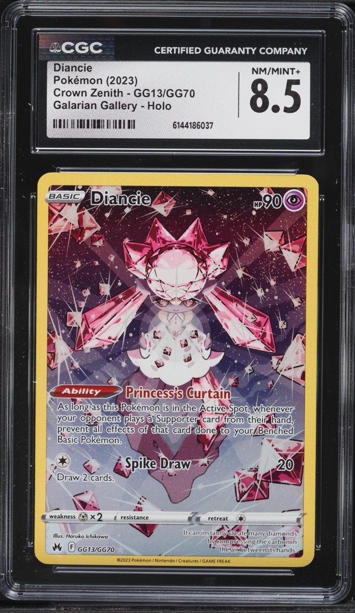 2023 Pokemon Sword & Shield Crown Zenith Full Art Diancie #GG13 CGC 8.5 NM-MT+