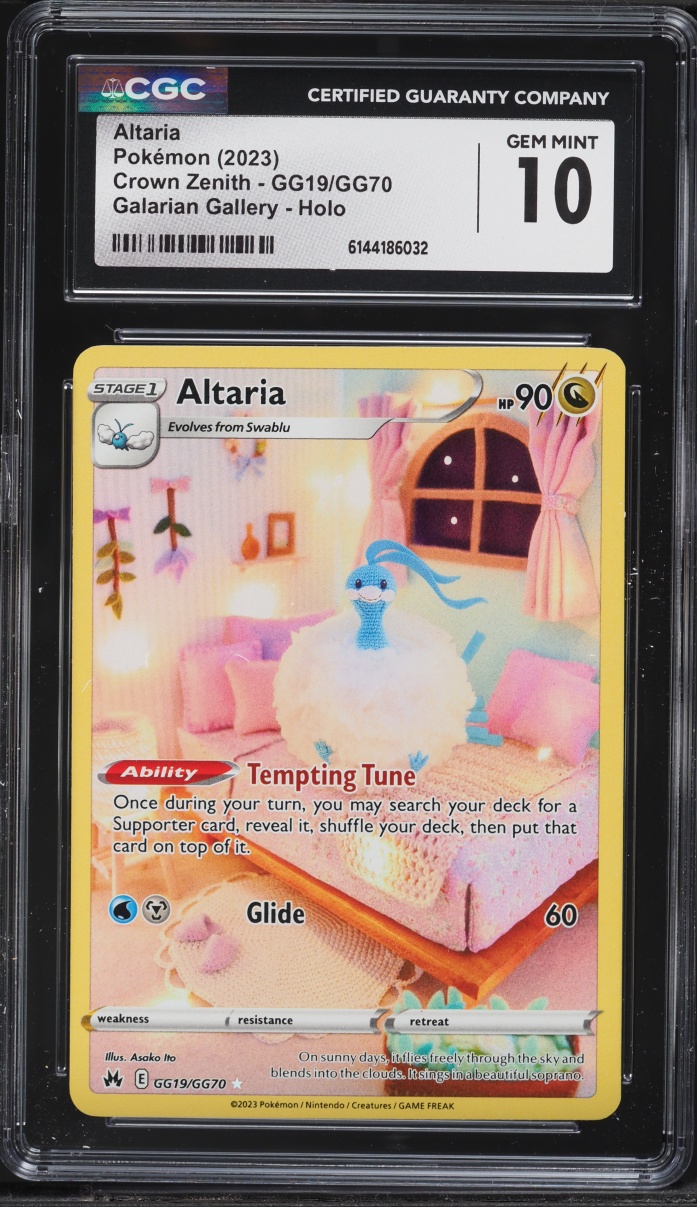 2023 Pokemon Sword & Shield Crown Zenith Alt Art Altaria #GG19 CGC 10 GEM MINT