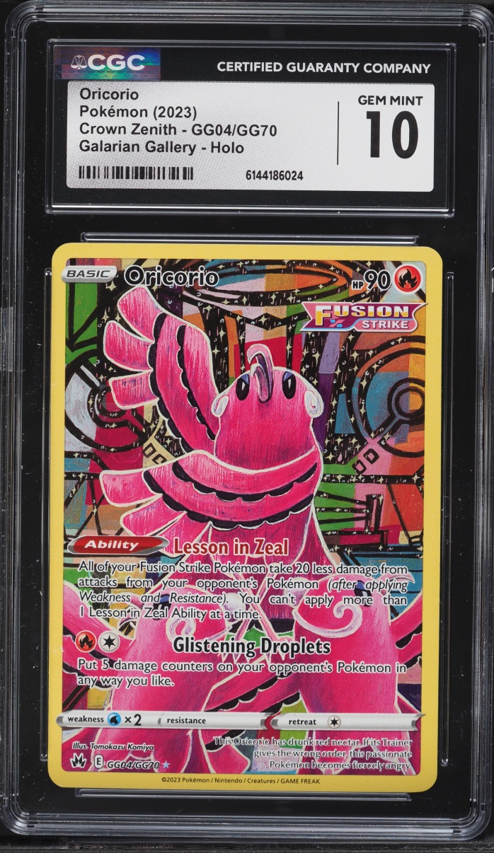 2023 Pokemon Sword & Shield Crown Zenith Full Art Oricorio #GG04 CGC 10 GEM MINT