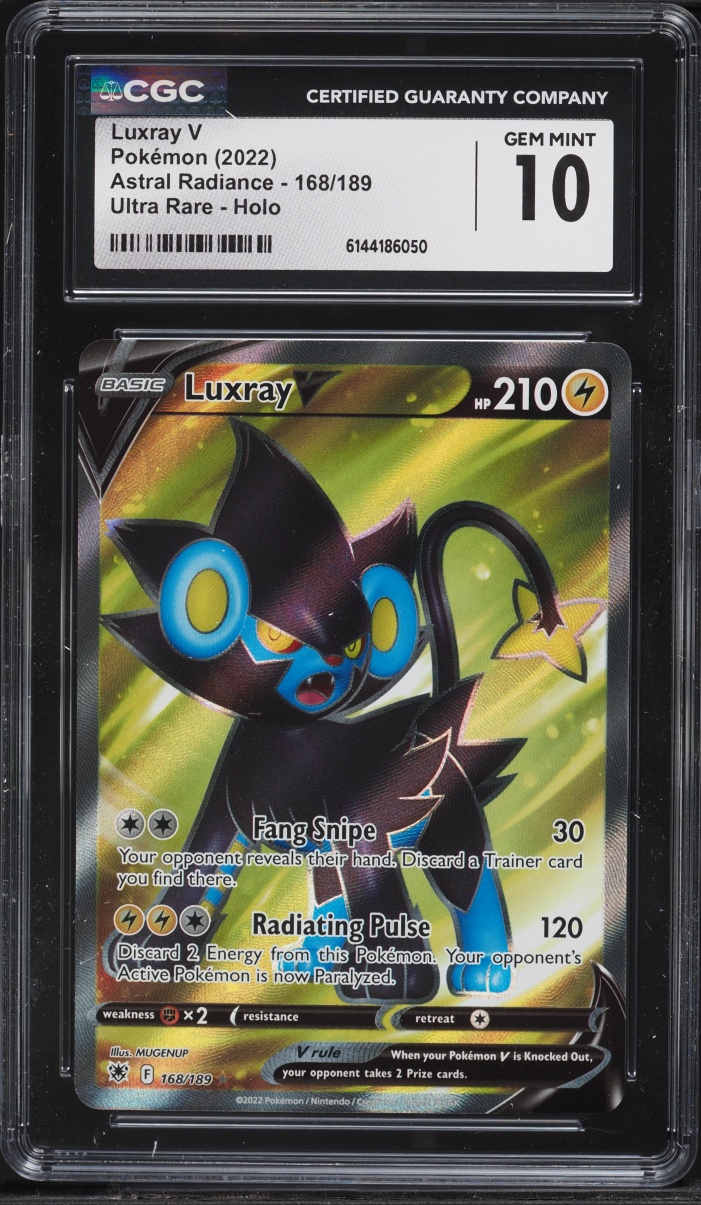 2022 Pokemon Sword & Shield Astral Radiance Full Art Luxray V #168 CGC 10 GEM MINT