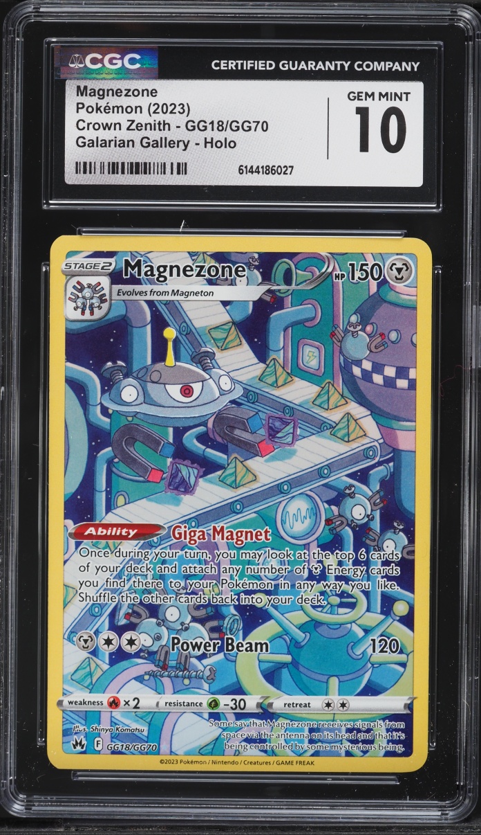 2023 Pokemon Sword & Shield Crown Zenith Galarian Gallery Full Art Magnezone #GG18 CGC 10 GEM