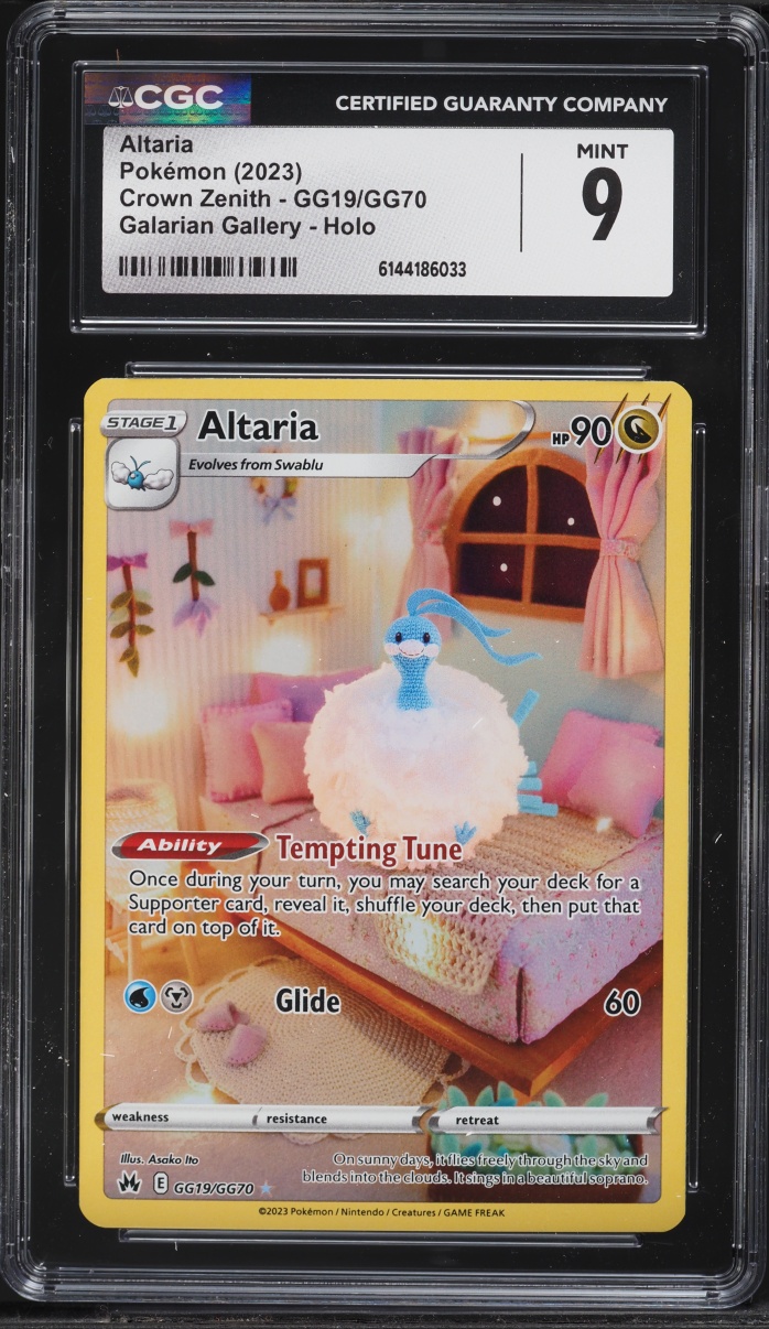 2023 Pokemon Sword & Shield Crown Zenith Alt Art Altaria #GG19 CGC 9 MINT