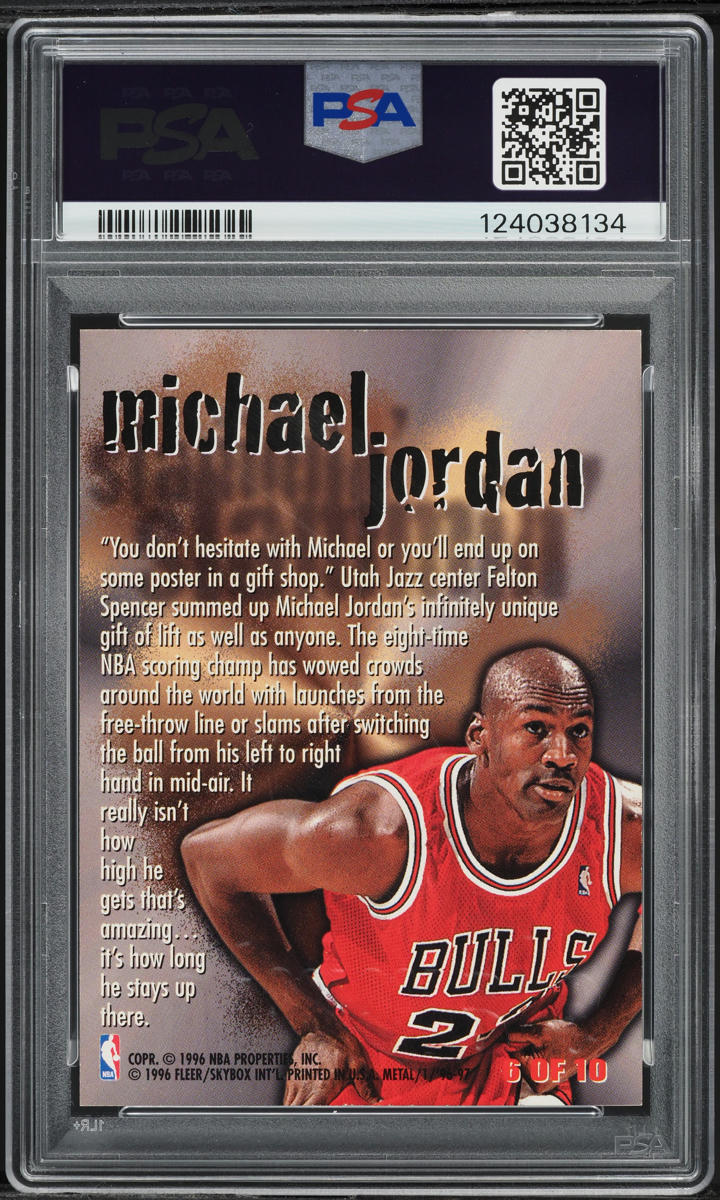 1996 Metal Steel Slammin' Michael Jordan #6 PSA 10 GEM MINT