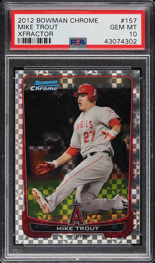 2012 Bowman Chrome Xfractor Mike Trout #157 PSA 10 GEM MINT