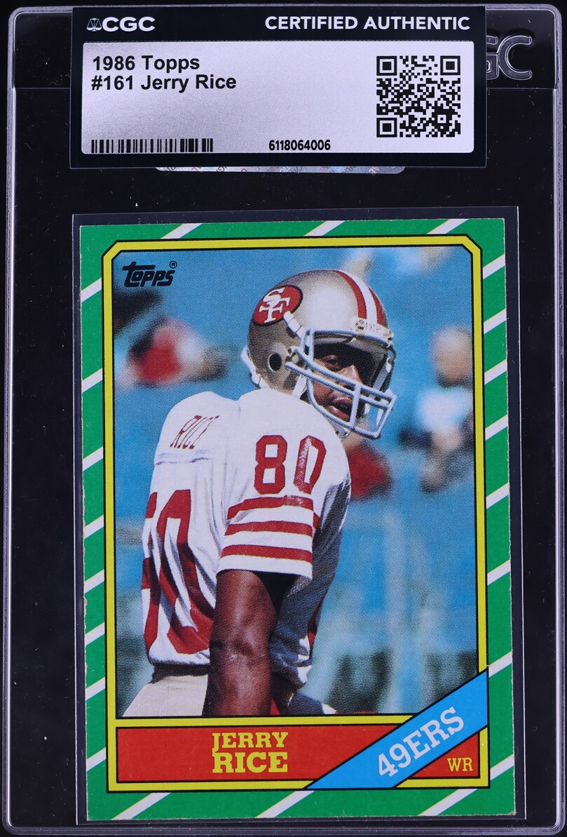 1986 Topps Football Jerry Rice ROOKIE #161 CGC AUTH