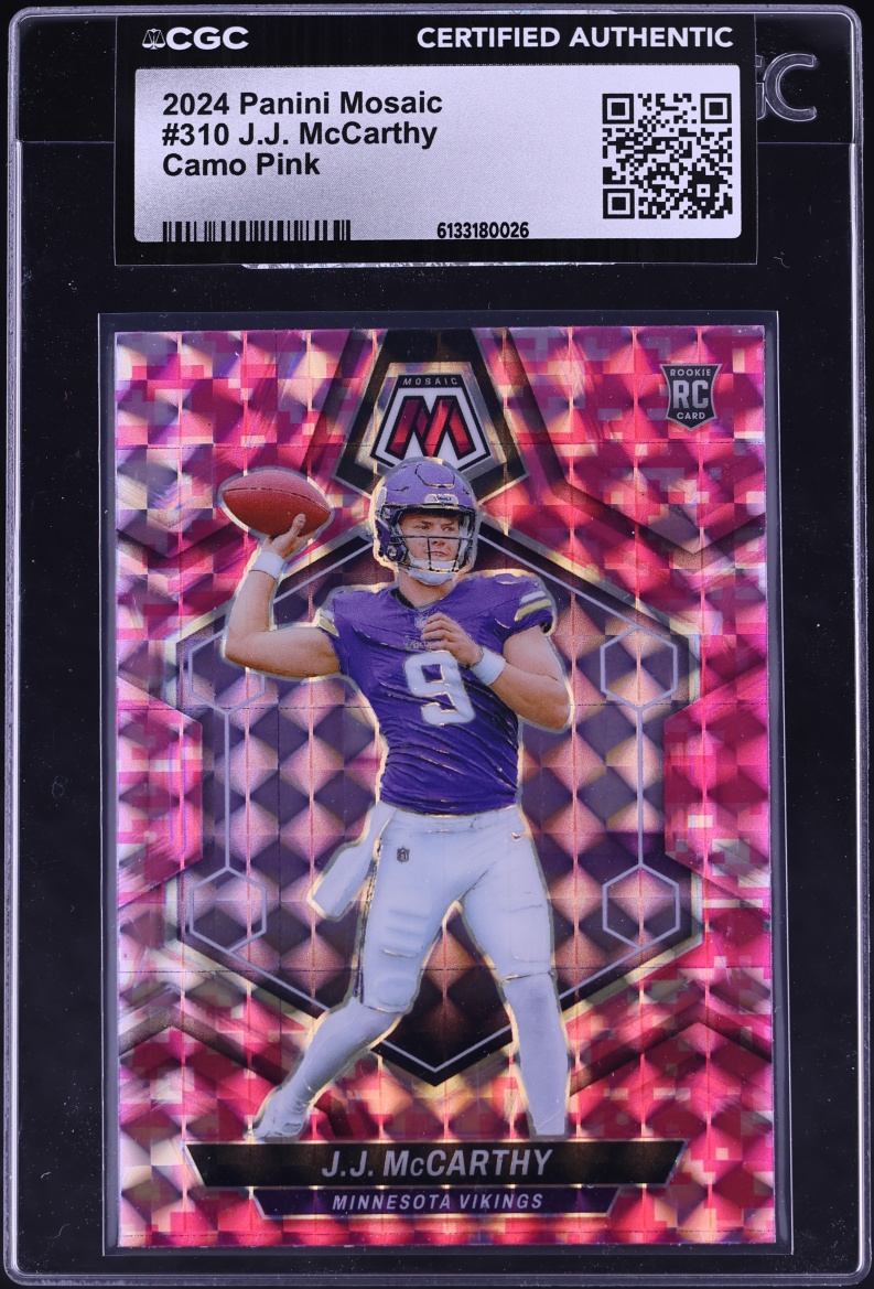 2024 Panini Mosaic Camo Pink J.J. McCarthy ROOKIE #310 CGC AUTH