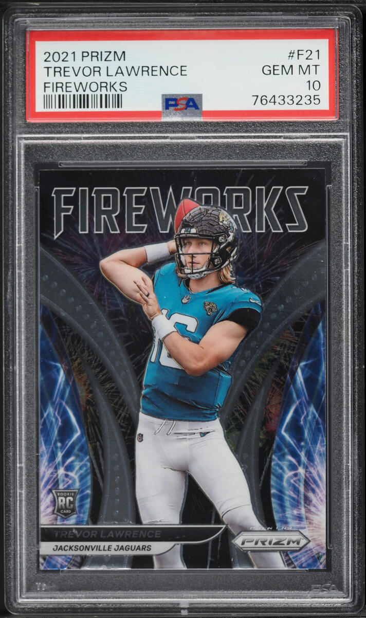 2021 Panini Prizm Fireworks Trevor Lawrence ROOKIE #F-21 PSA 10 GEM MINT