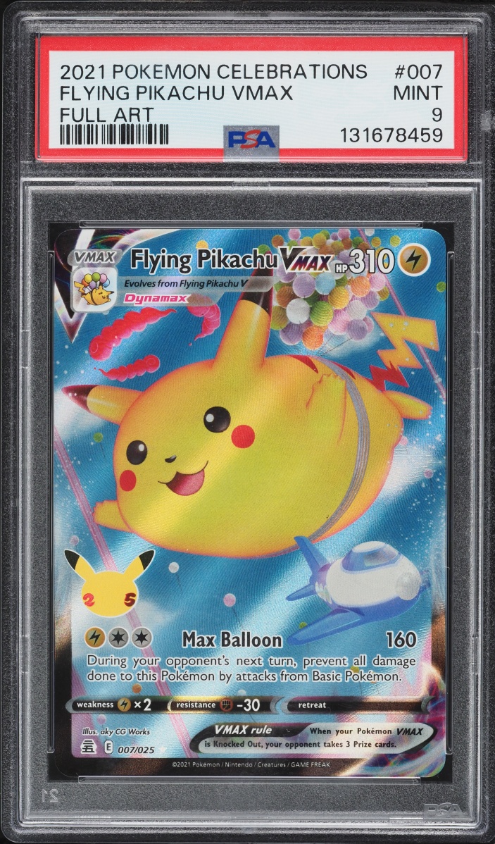 2021 Pokemon Sword & Shield Celebrations Full Art Flying Pikachu VMAX #7 PSA 9 MINT