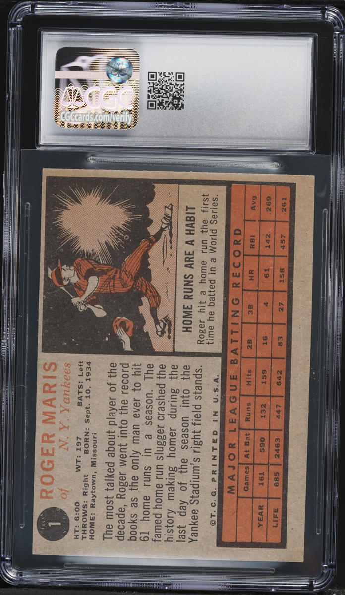 1962 Topps Roger Maris #1 CGC 4 VGEX