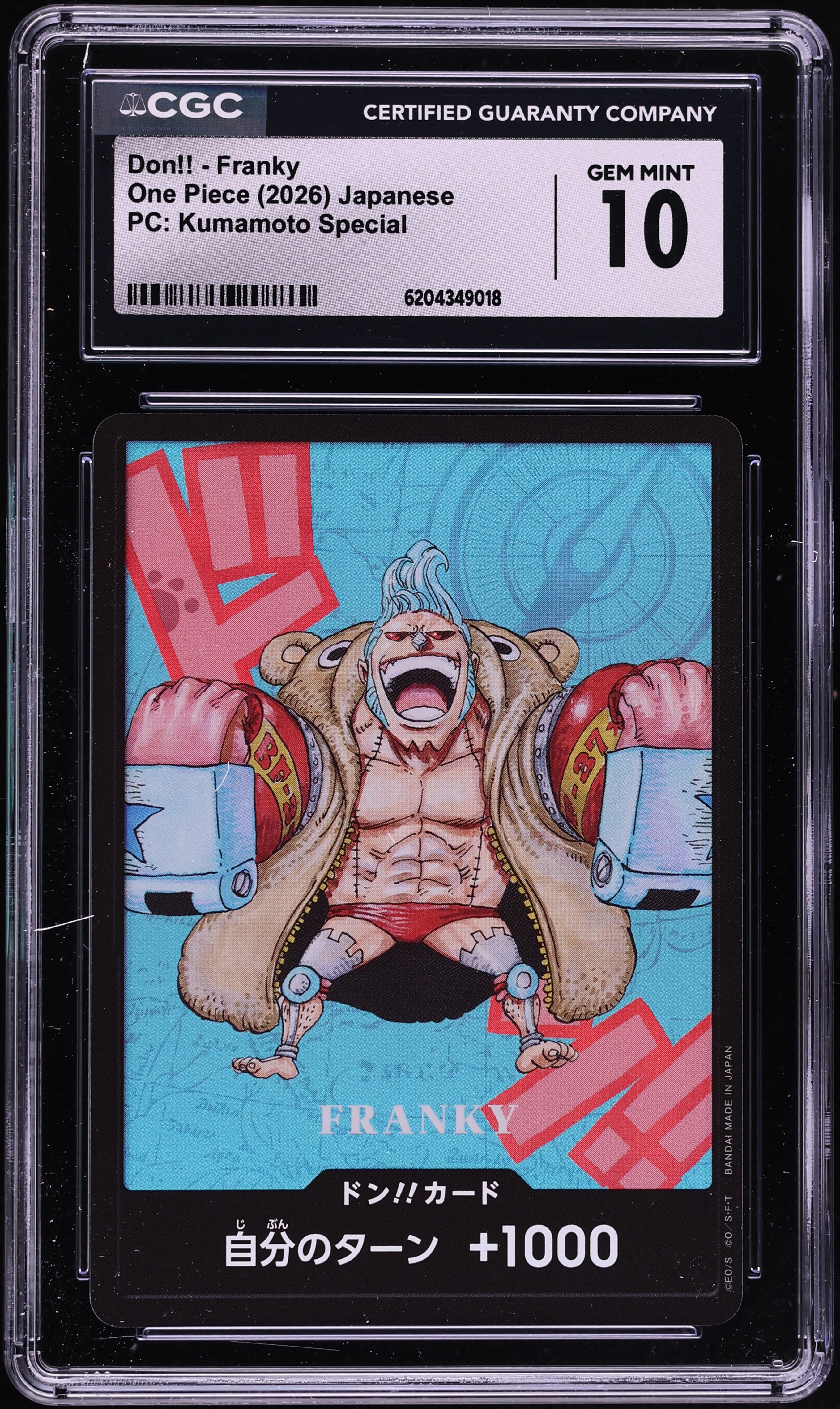 2026 One Piece Japanese Premium Collection Kumamoto Special Don!! Franky CGC 10 GEM MINT