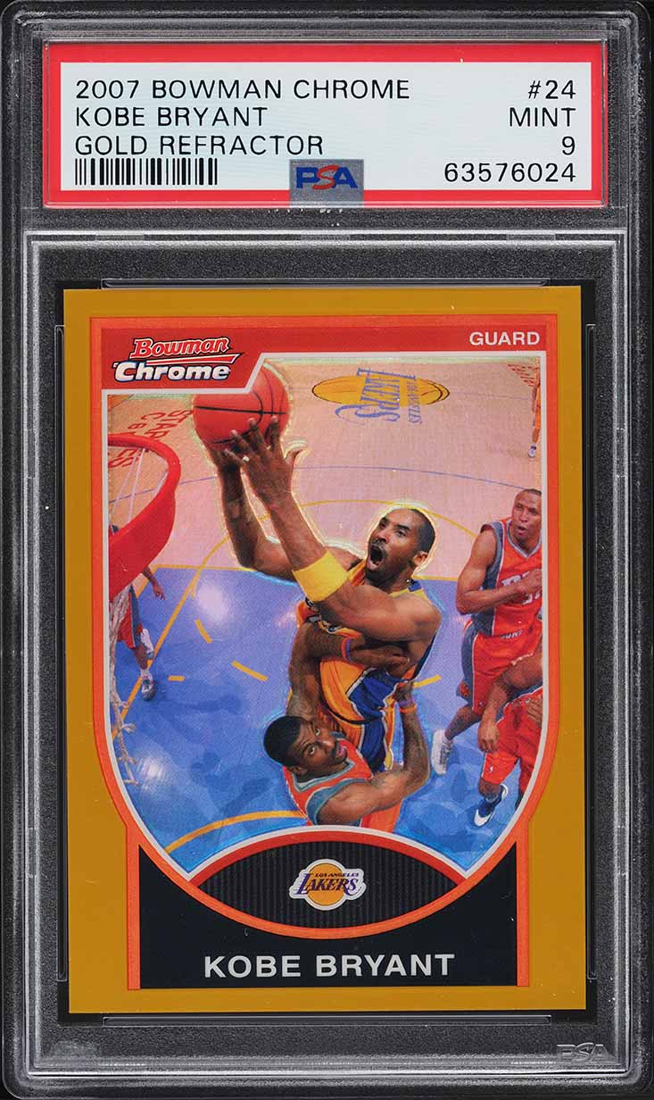 2007 Bowman Chrome Gold Refractor Kobe Bryant /99 #24 PSA 9 MINT