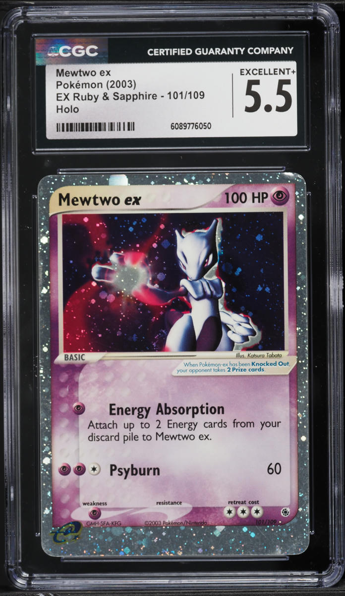2003 Pokemon EX Ruby & Sapphire Holo Mewtwo ex #101 CGC 5.5 EX+ on ...