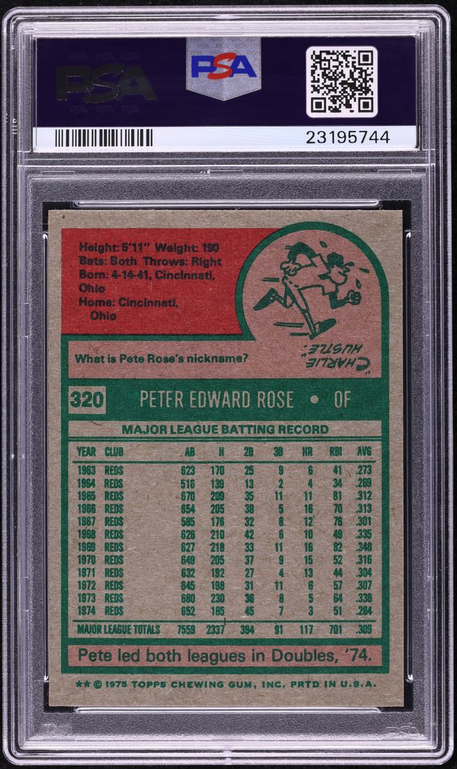 1975 Topps Pete Rose #320 PSA 10 GEM MINT