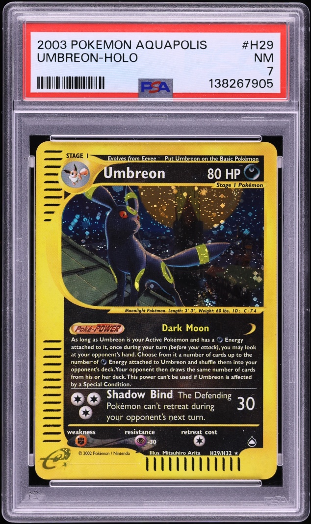 2003 Pokemon Aquapolis Holo Umbreon #H29 PSA 7 NRMT
