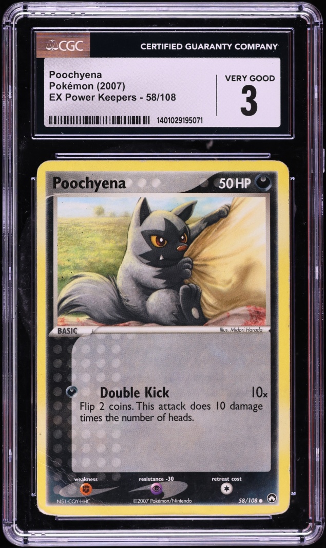 2007 Pokemon EX Power Keepers Poochyena #58 CGC 3 VG