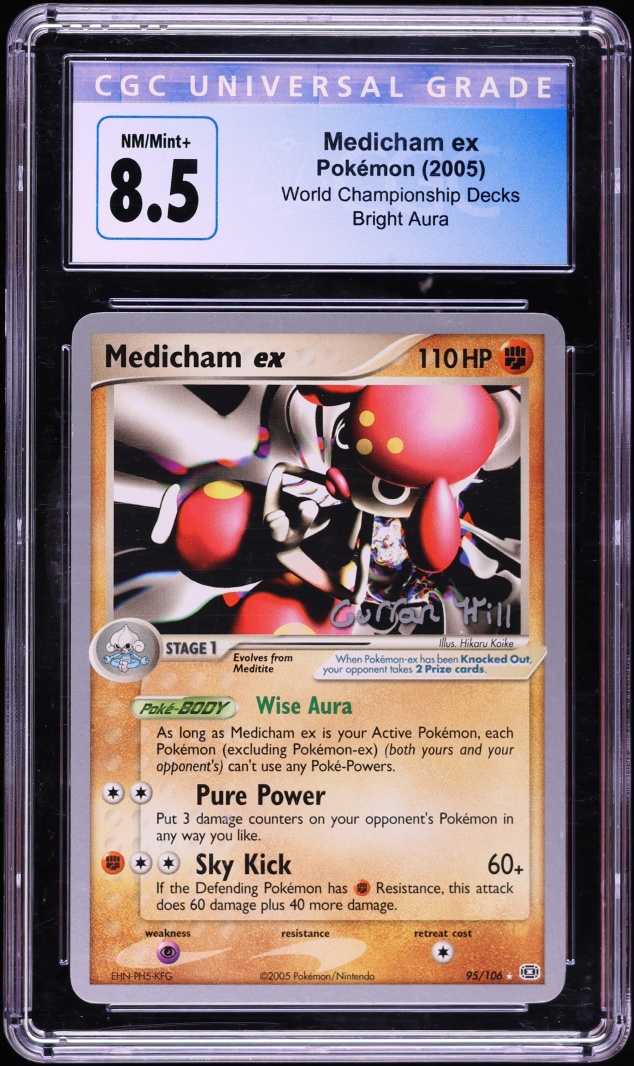 2005 Pokemon World Championships Deck Bright Aura Medicham Ex #95 CGC 8.5 NM-MT+