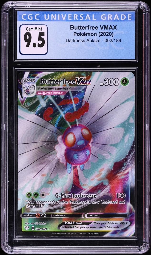 2020 Pokemon Sword & Shield Darkness Ablaze Full Art Butterfree VMAX #2 CGC 9.5 GEM MINT