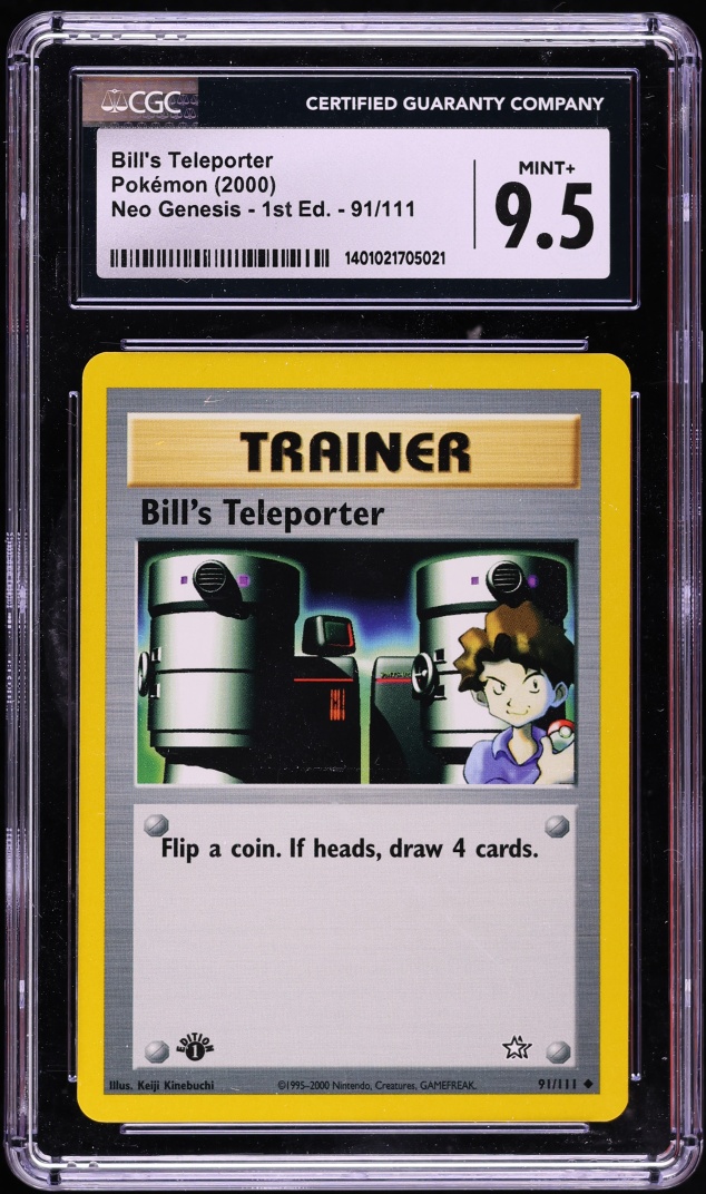 2000 Pokemon Neo Genesis 1st Edition Bill's Teleporter #91 CGC 9.5 MINT+