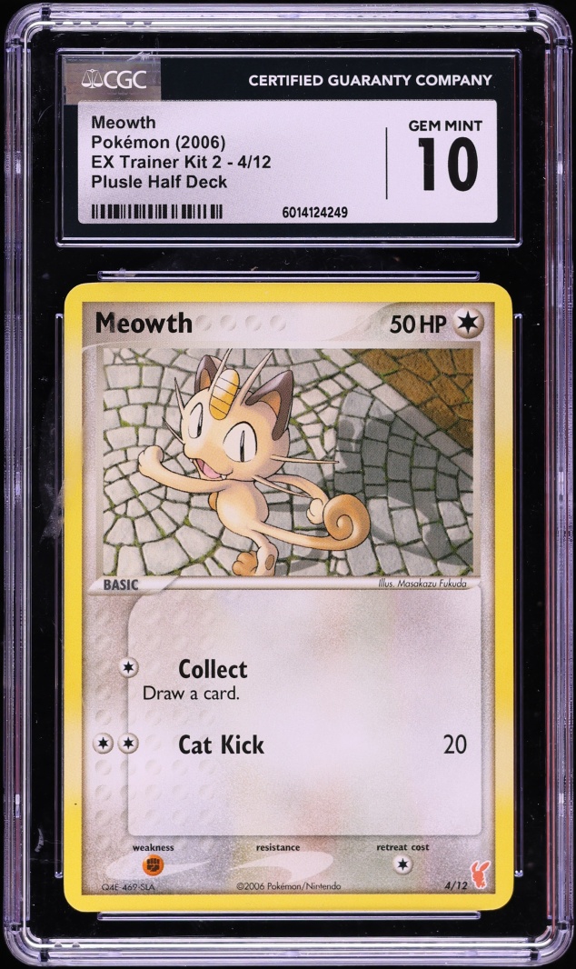 2006 Pokemon EX Trainer Kit 2 Plusle Half Deck Meowth #4 CGC 10 GEM MINT