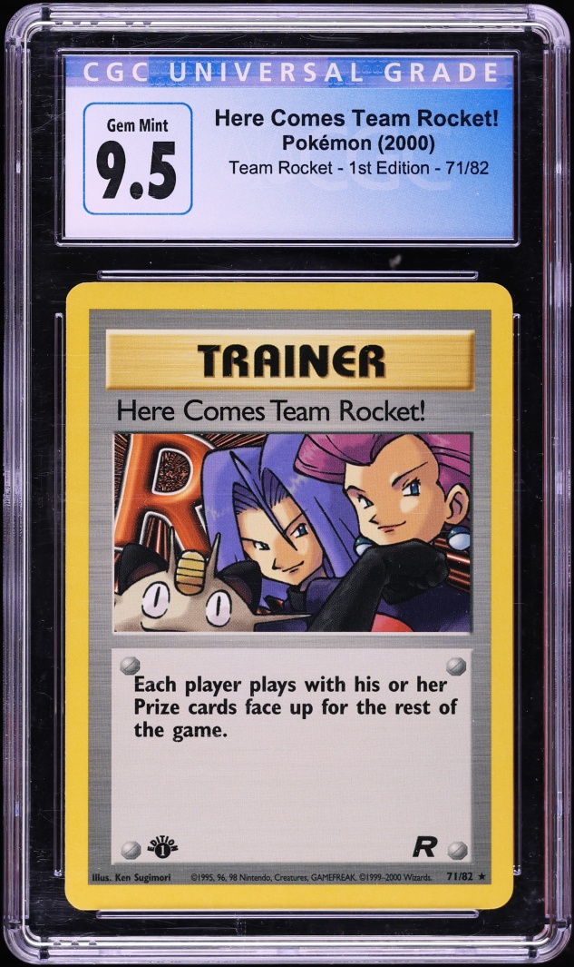 2000 Pokemon Team Rocket 1st Edition Here Comes Team Rocket! #71 CGC 9.5 GEM MINT