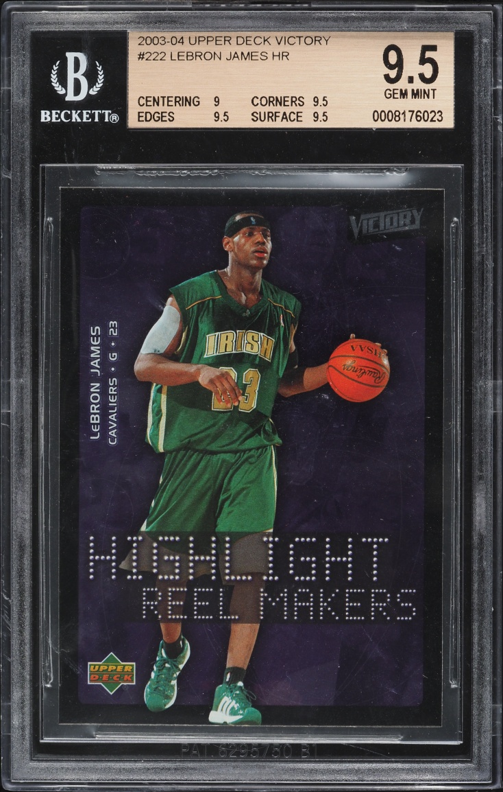 2003 Upper Deck Victory Highlight Reel Makers LeBron James ROOKIE #222 BGS 9.5 GEM MINT
