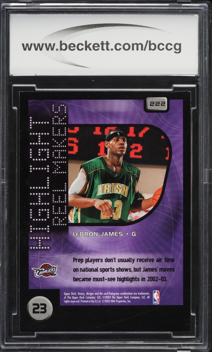 2003 Upper Deck Victory Highlight Reel Makers LeBron James ROOKIE #222 BCCG 10