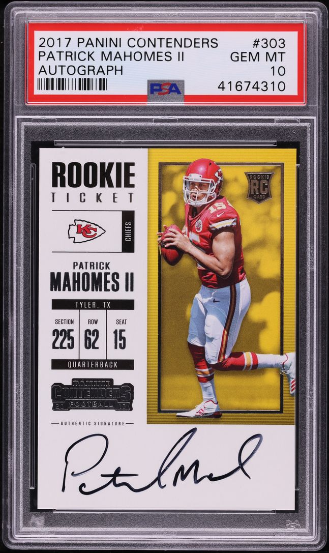 2017 Panini Contenders Patrick Mahomes II ROOKIE AUTO #303 PSA 10 GEM MINT