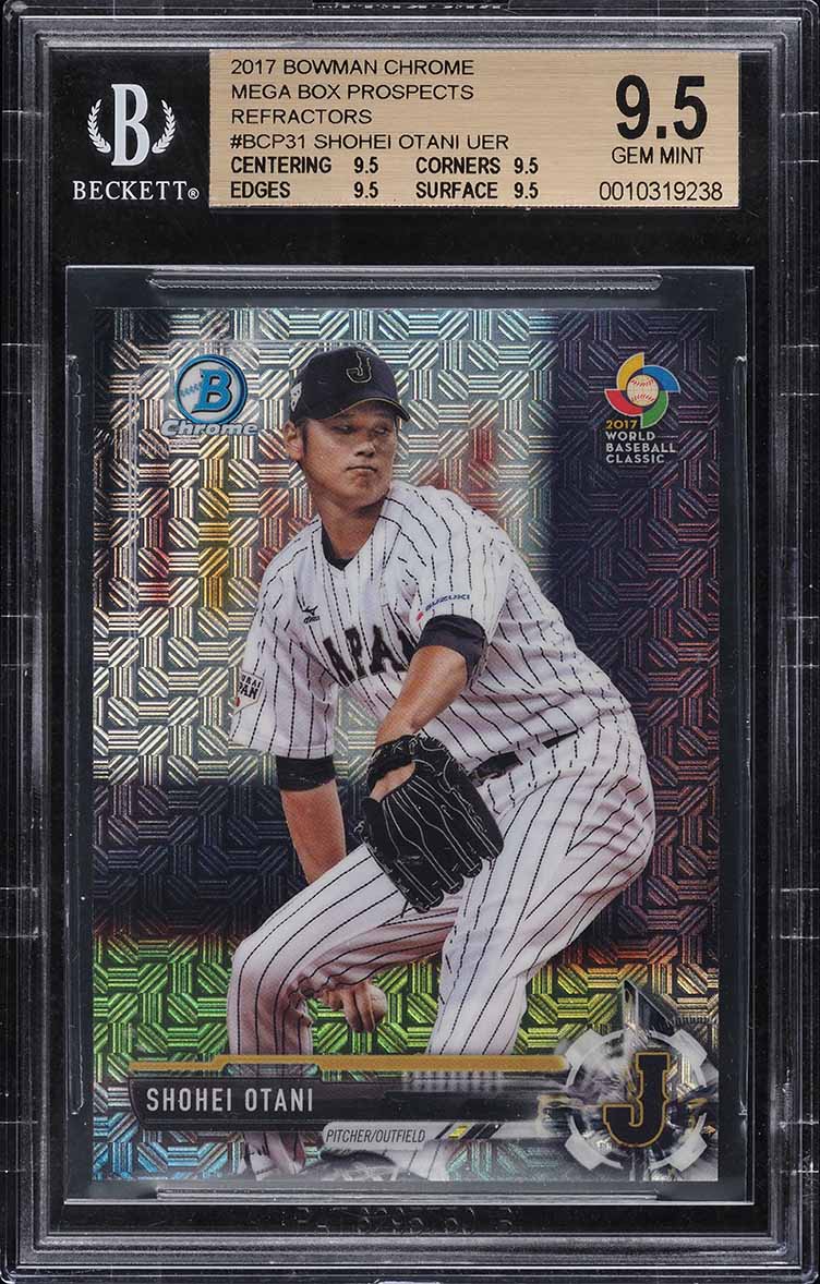 2017 Bowman Chrome Mega Box Refractor Shohei Ohtani PROSPECT #BCP31 BGS 9.5 GEM