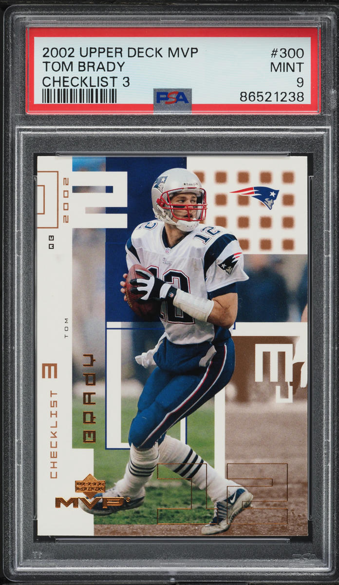2002 Upper Deck MVP Checklist Tom Brady #300 PSA 9 MINT