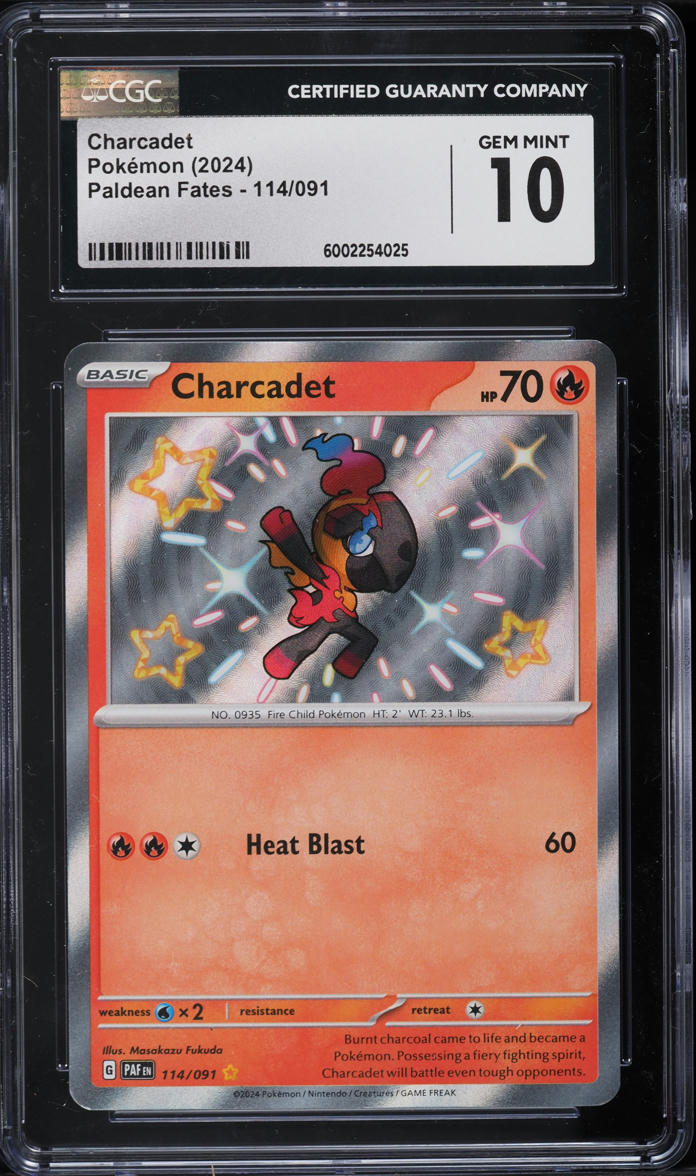 2024 Pokemon Scarlet & Violet Paldean Fates Shiny Charcadet #114 CGC 10 GEM MINT