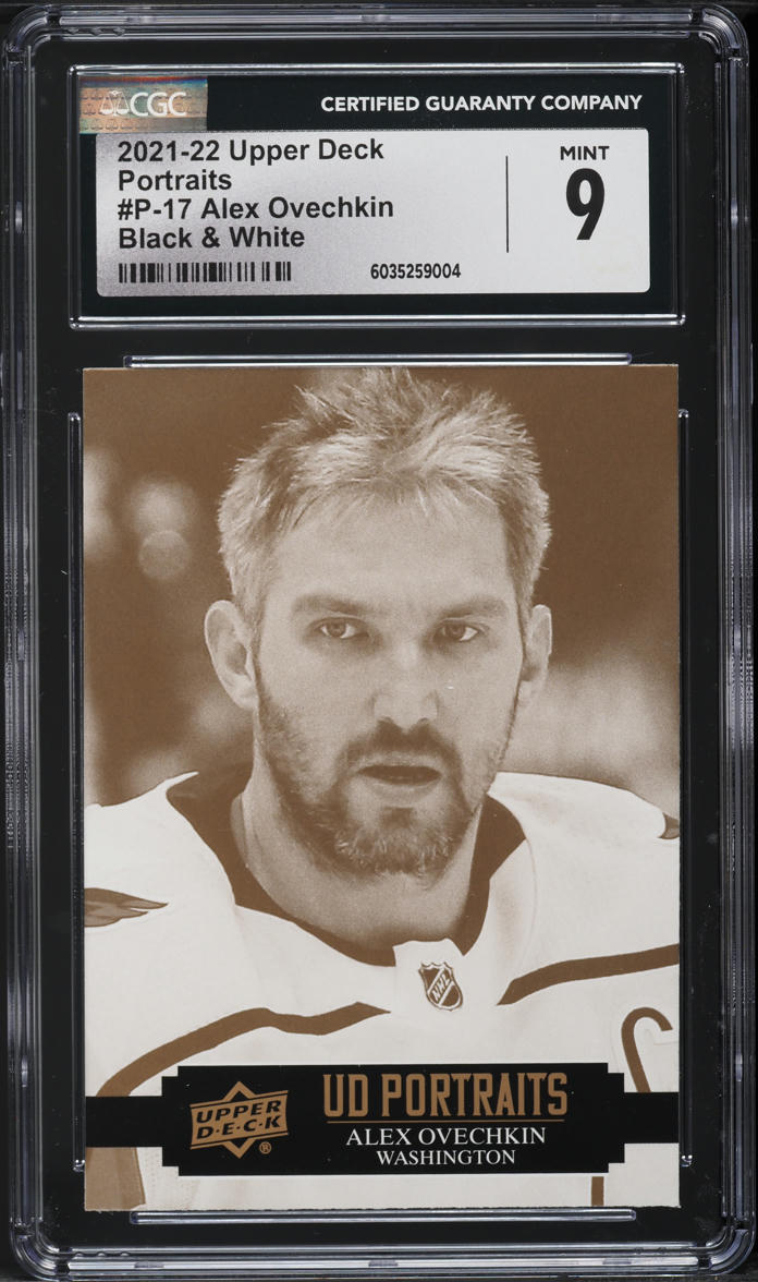 2021 Upper Deck Portraits Black & White Alexander Ovechkin #P-17 CGC 9 MINT