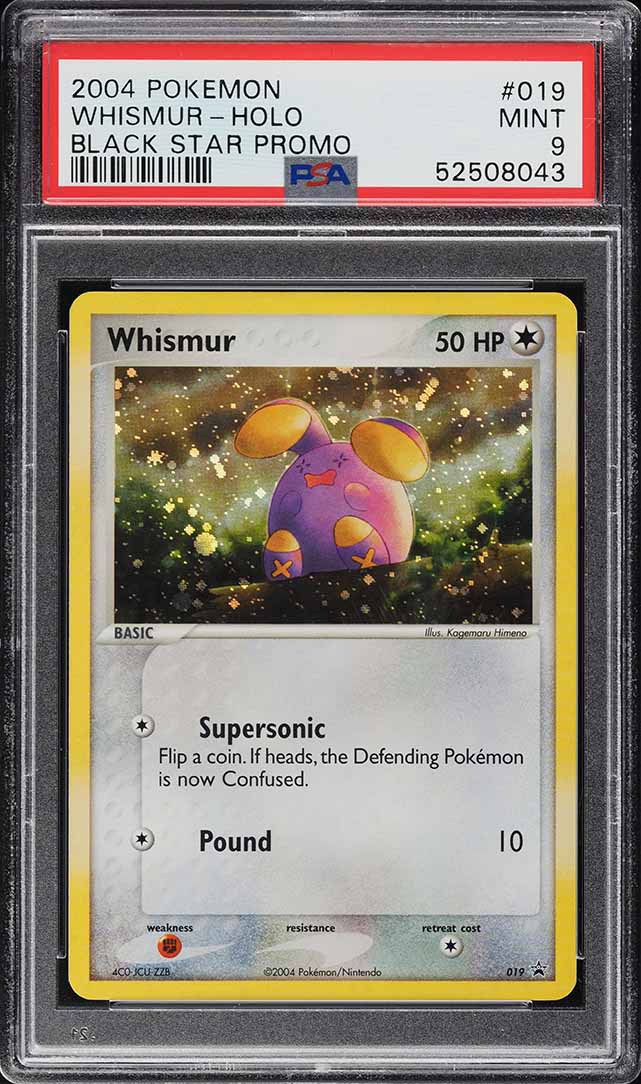 2004 Pokemon Black Star Promo Holo Whismur #019 PSA 9 MINT on