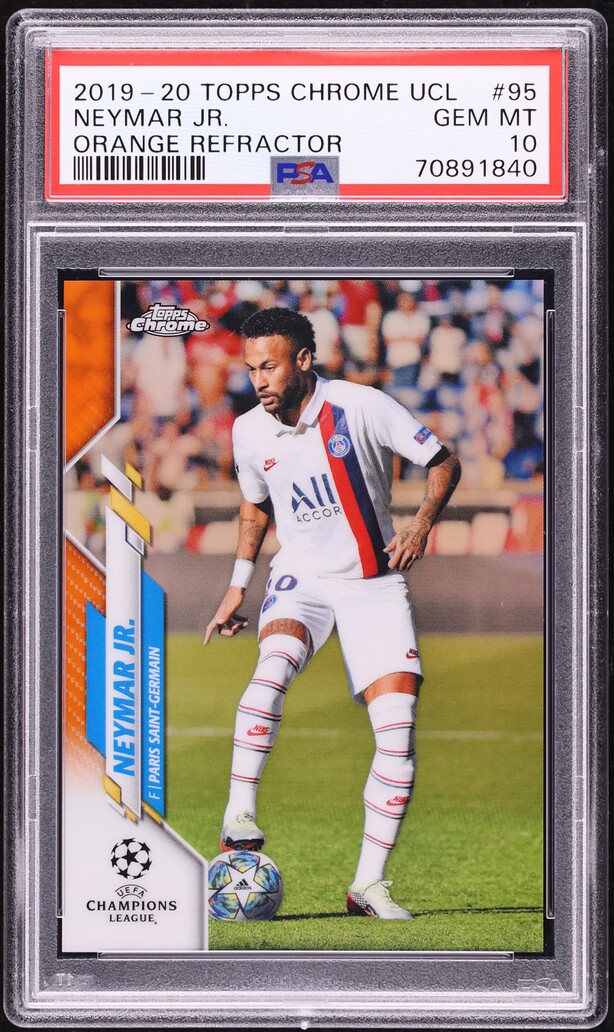 2019 Topps Chrome UEFA Champions League Orange Neymar Jr /25 #95 PSA 10 GEM MINT