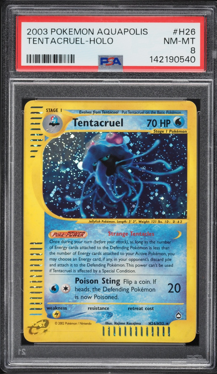 2003 Pokemon Aquapolis Holo Tentacruel #H26 PSA 8 NM-MT